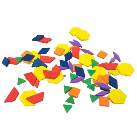 Junior Learning Rainbow Pattern Blocks, Magnetic, Assorted Colors, 100 Pieces image {3}