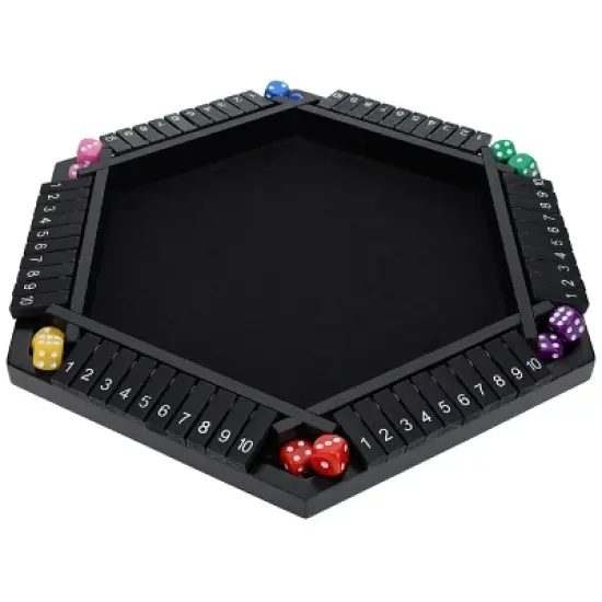 Pacific Shore Games 6 Player 14 in. Shut The Box Board Game, Wood image {9}