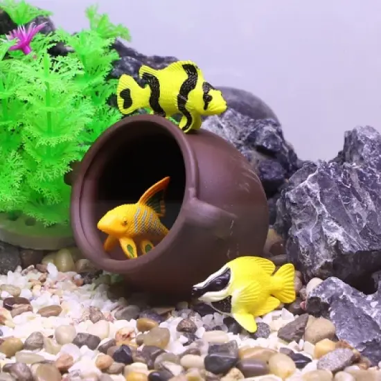 Unique Bargains Resin Aquarium Hideaway Rock Cave Fish Tank Decoration Brown 3.27''x3.82''x2.99'' image {5}