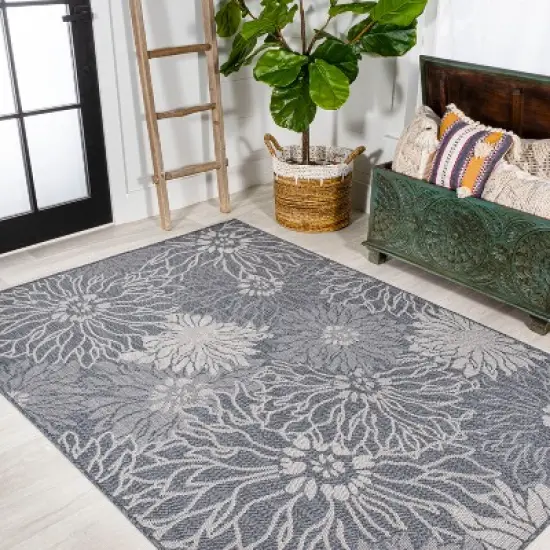 Bahamas Modern All-Over Floral Indoor/Outdoor Area Rug - JONATHAN Y image {7}
