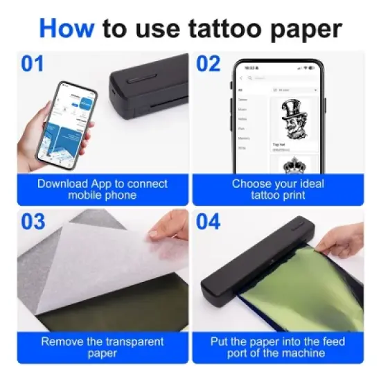 POLONO Portable Printer Wireless for Travel, D810 Bluethooth Thermal Printer Support for 8.5"x11" US Letter, Black image {7}