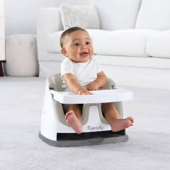 Ingenuity Baby Base 2-in-1 Booster Feeding and Floor Seat with Self-Storing Tray image {2}