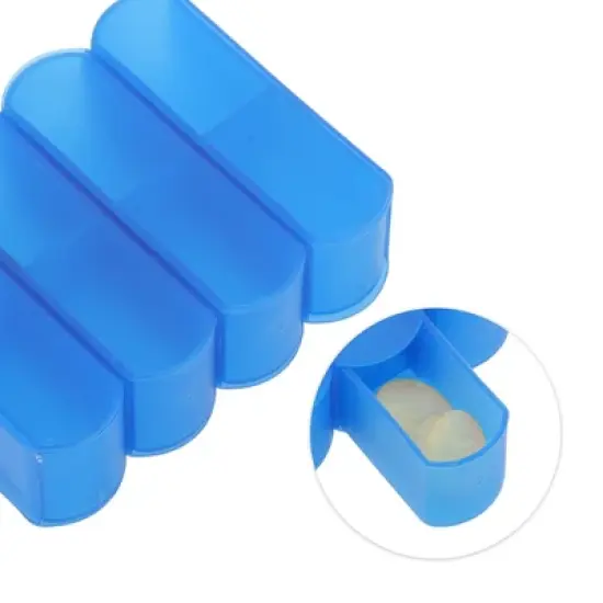 Unique Bargains 4 Grid Push-Pull Pill Case 1 Pc image {2}