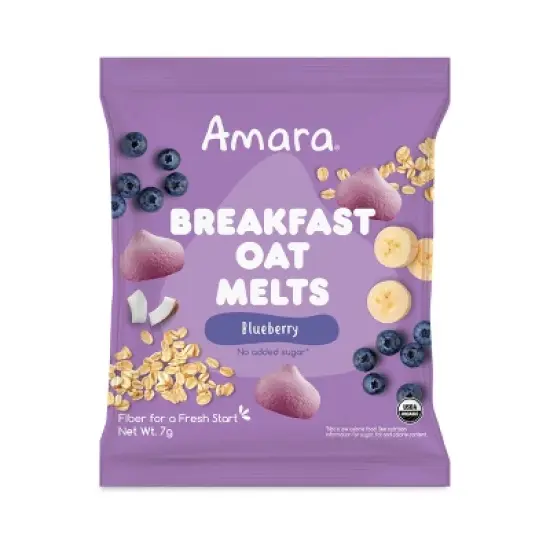 Amara Organic Breakfast Oat Melts Blueberry Baby Snack - 7g image {7}