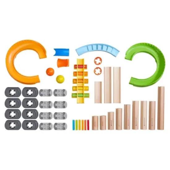 HABA Kullerbu Melody Dominoes Rolling Ball Track Play Set with Xylophone and Stairs for Ages 2+ image {3}