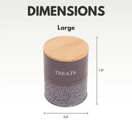 Country Living Set of 2 Volcanic Gray Carbon Steel Dog Treat Containers &ndash; Dog Treat Canisters, Elegant & Stylish Organization image {6}