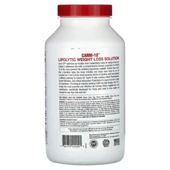 Metabolic Nutrition, Carni-10, Lipolytic Weight Loss Solution, L-Carnitine, Boost Metabolism, Improve Muscle Gain, Premium Quality Amino Acid, image {2}