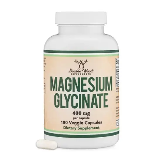 Magnesium Glycinate - 180 x 400 mg capsules by Double Wood Supplements - Supports Sleep Quality image {3}