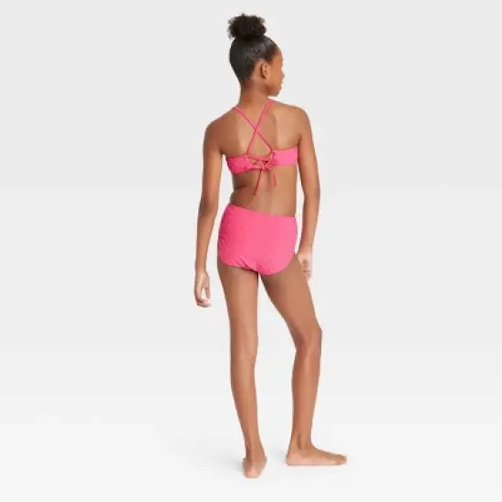 Girls' 2pc Terry Darling Bikini Set - art class&trade; Pink image {1}