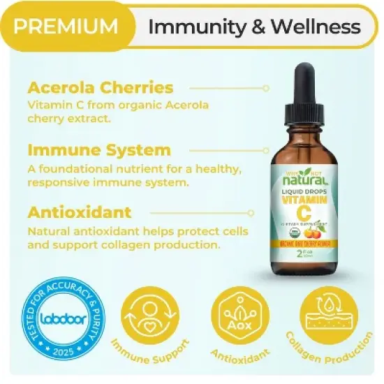 Why Not Natural Organic Liquid Vitamin C Drops Supplement image {1}