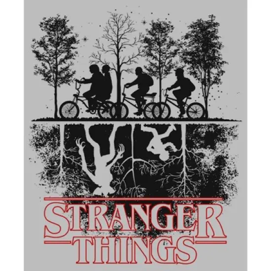 Men's Stranger Things Biking in Upside Down T-Shirt image {1}