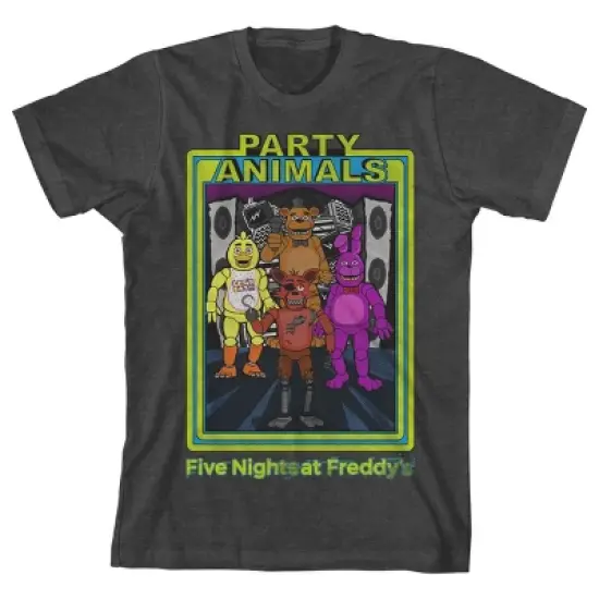 Five Nights at Freddy's Party Animals Stereo Boy's Charcoal Heather T-shirt image {6}