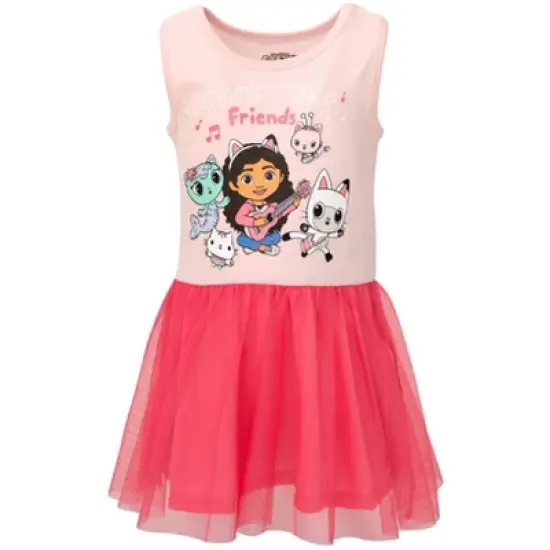 Dreamworks Gabby's Dollhouse Cakey Cat Gabby Kitty Fairy Pandy Paws Mercat Girls Tulle Dress Toddler to Big Kid image {2}