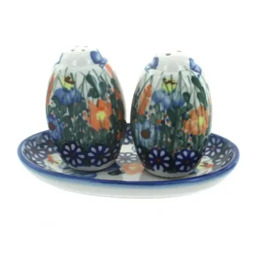 Blue Rose Polish Pottery 2D WR Unikat Salt & Pepper Shakers image {5}