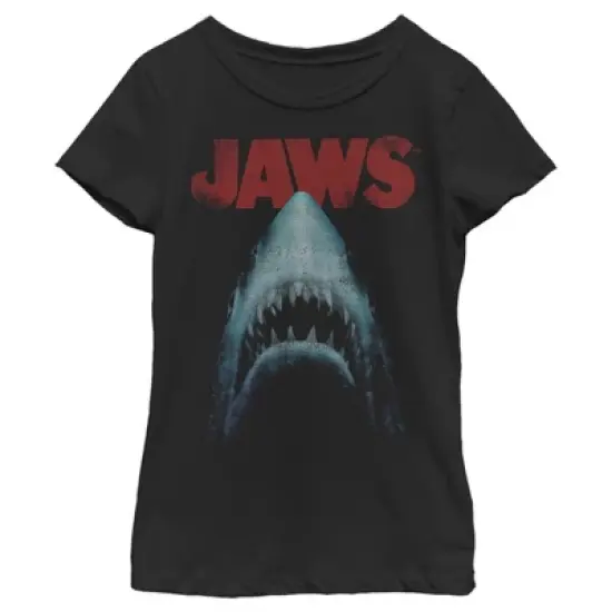 Girl's Jaws Classic Poster T-Shirt image {3}