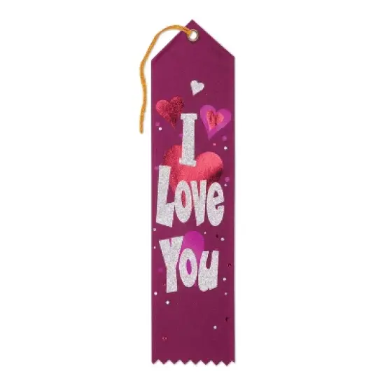 Beistle I Love You Award Ribbon, 2" x 8", (6/Pkg) Multicolored image {2}