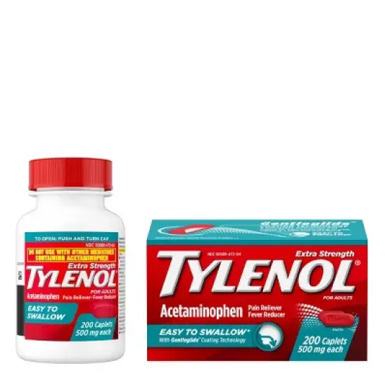 Tylenol Extra Strength Acetaminophen - Easy to Swallow Pain Reliever Caplets - 200 ct image {1}