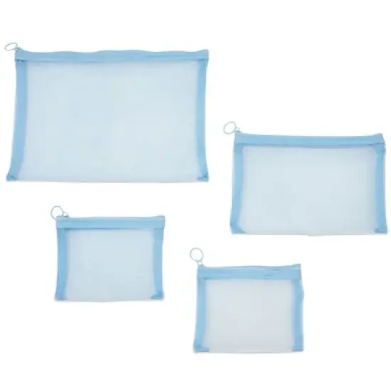 Glamlily 8-Piece Mesh Makeup Bag Sets for Traveling, Trips, Weekender, Cosmetic Storage Holder & Pencil Organizer image {7}