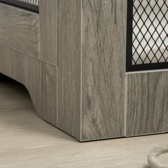 PawHut Dog Crate Furniture with Soft Water-Resistant Cushion, Dog Crate End Table with Drawer, Puppy Crate for Small Dogs Indoor with 2 Doors image {5}