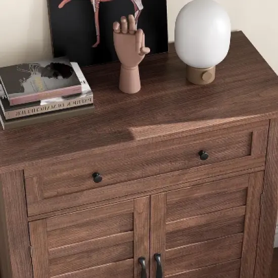 Farmhouse Storage Cabinet Adjustable with 7-Tier Shelves Style 31.5", Rustic Kitchen & Dining Room Organizer, Multi-Functional Entryway Cabinet image {3}