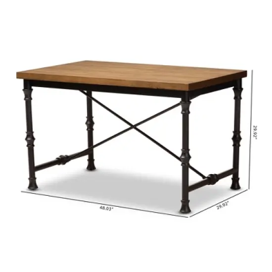 Verdin Wood Finished Criss Cross Desk Bronze - BaxtonStudio image {3}