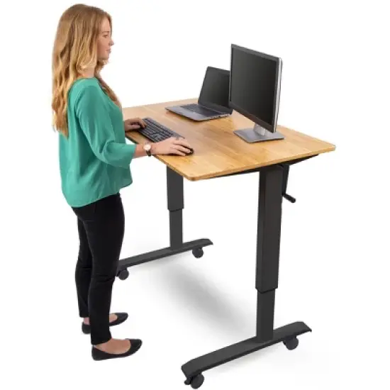 Stand Up Desk Store Crank Adjustable Height Rolling Standing Desk image {2}