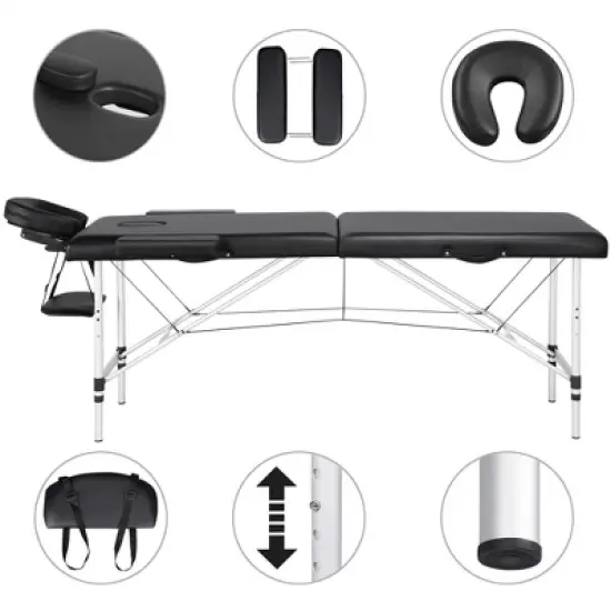 Yaheetech Aluminum Foldable Massage Tables with Headrest image {3}