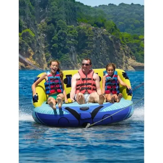 EVAJOY 3-Person Towable Inflatable Tube for Boating for 1-3 Rider image {1}