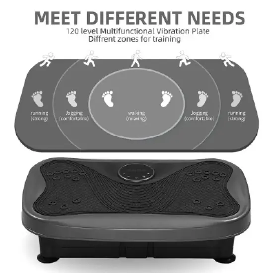 SEVOBAL Exercise Trainers Vibration Plate Fitness Platform Shaking Workout Board Lymphatic Drainage Weight Loss for Home Gym, Gray, 22.1"*13.8"*6.1" image {4}
