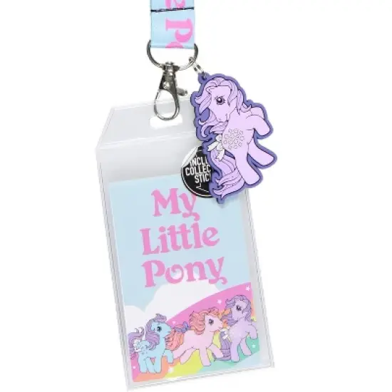 My Little Pony Retro Reversible ID Lanyard Badge Holder With Rubber Pony Charm image {1}