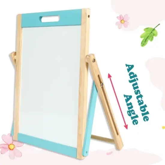 Easy Playhouse: Wooden Tabletop Art Easel - Double-Sided Magnetic Chalk & White image {3}