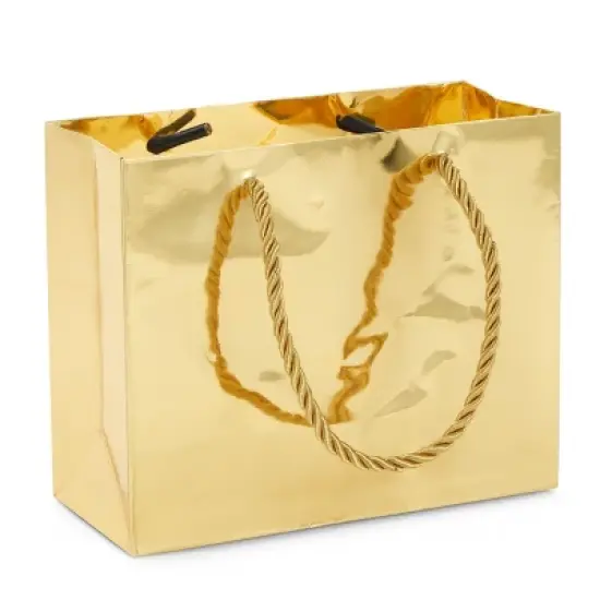 Sparkle and Bash 24 Pack Mini Gift Bags with Handles in Metallic Gold, Reusable Paper Gift Bags , 6 x 5 x 2.5 In image {5}