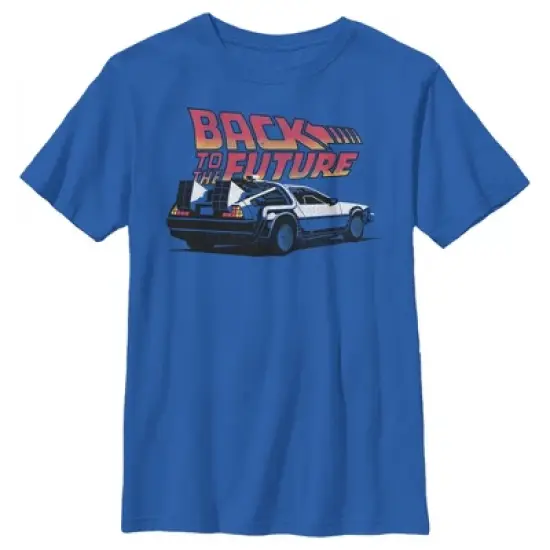 Boy's Back to the Future DeLorean Cartoon T-Shirt image {5}
