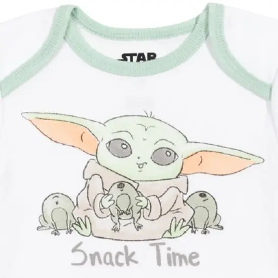 Star Wars The Child Baby Bodysuit Pants Bib and Hat 4 Piece Outfit Set Newborn to Infant image {5}