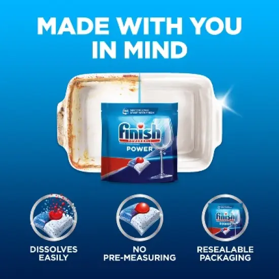 Finish Fresh Power Dishwasher Detergent Tablets - 62ct image {4}