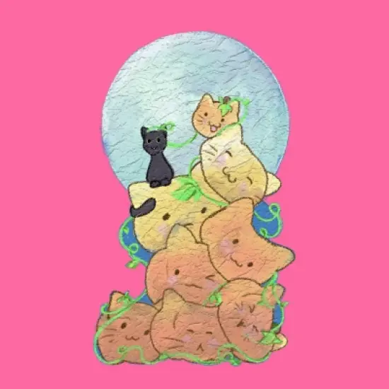 Women's Design By Humans Cat Pumpkin Pile By AwkwardDragon Racerback Tank Top image {1}