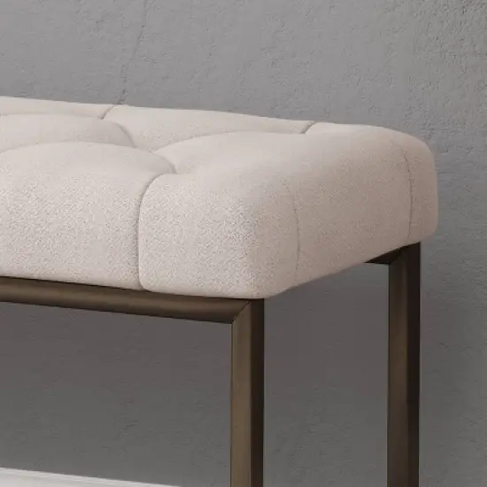 Galileo Modern Bench Beige - Christopher Knight Home image {3}