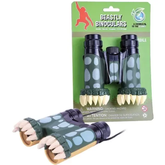 Wild Republic Beastly Binocular Crocodile Animal Figure, 9.3 Inches image {1}