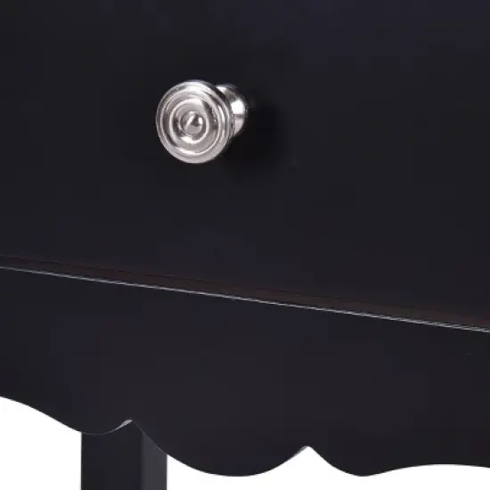 Costway 2 PCS Side Table End Accent Table Night Stand W/ 2 Drawers Black image {8}