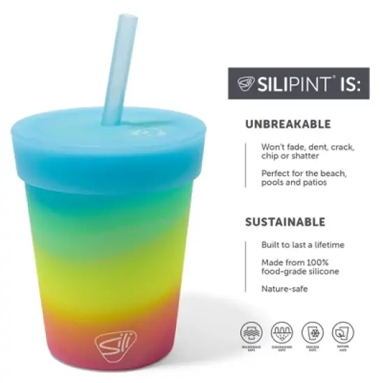 Silipint: Kids Straw Tumblers 8oz: 2 Pack image {2}