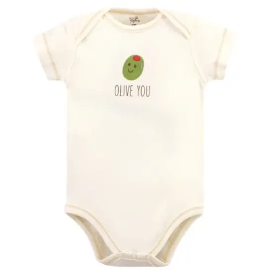 Touched by Nature Organic Cotton Bodysuits 5pk, Mushroom image {2}