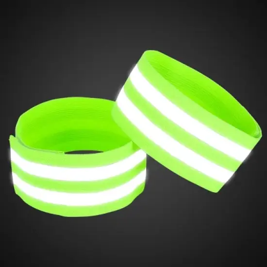 Unique Bargains Elastic High Visibility Night Cycling Bracelet Reflective Armbands 4 Pcs image {2}