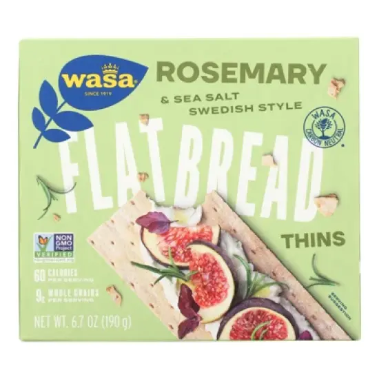 Wasa Rosemary & Sea Salt Flatbread Thins - Case of 10/6.7 oz image {1}