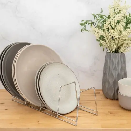 Better Houseware 4-Section Plate Rack in Silver image {3}