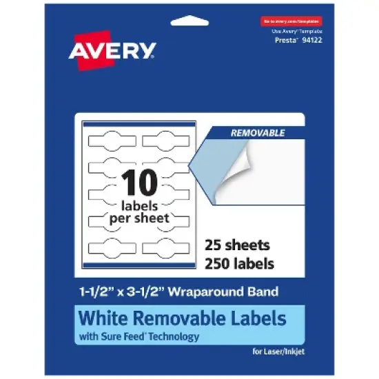 Avery Removable Wraparound Band Labels, 1.5" x 3.5", 250ct image {7}