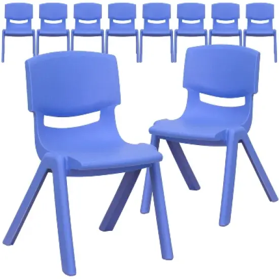 Flash Furniture 10 Pack Plastic Stackable School Chair with 12" Seat Height image {13}