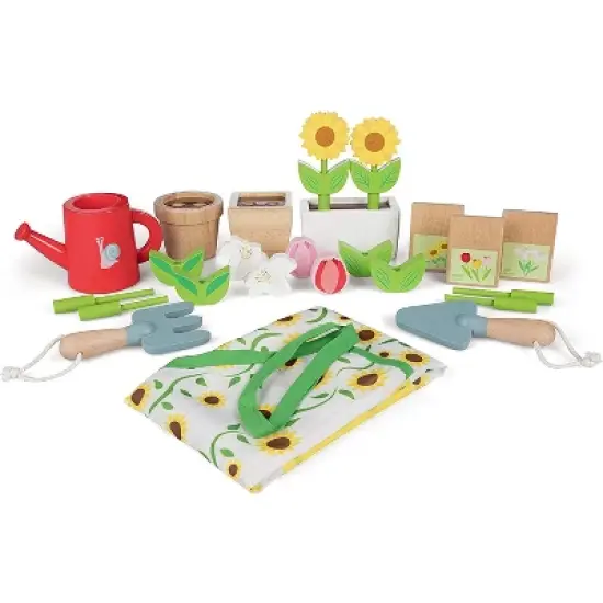 Svan Wooden Toy Gardening Center Indoor Playset - 22 Pc Garden Stand Set - Interactive & Fun Pretend Playtime, Great for Summertime! image {1}