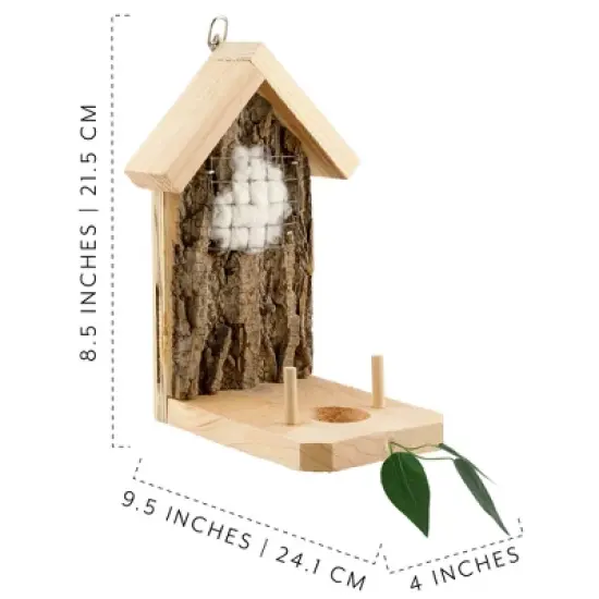 Uncle Dunkels Backyard Hummingbird Nester; Rustic Handmade Hummingbird Nest Builder image {2}