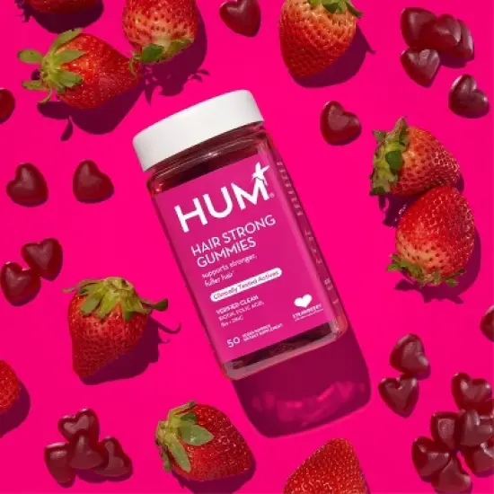 HUM Nutrition Clinically Tested for Growth, Fuller Hair - PABA, Fo-Ti, Zinc, Biotin and Folate Hair Strong Gummies - 50 ct image {1}