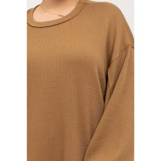 August Sky Women's Plus Solid Crewneck image {3}